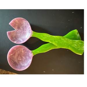 <b>SERVING</b> STYLE HANDMADE RESIN SALAD <b>SPOON</b> Servers Decorative <b>Serving</b> <b>Spoons</b> Set Salad Mixing Dinner Fork <b>Spoon</b> Handle Salad - Product Image 3