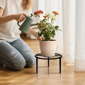 Support de plante rond minimaliste en fer, support de pot de fleurs surélevé pour la maison, le balcon, la terrasse et le jardin - Product Image 3
