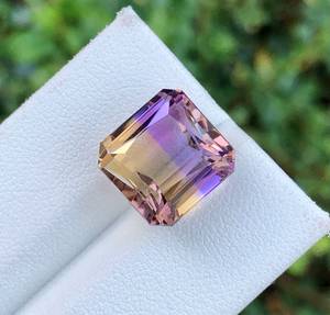 Piedra preciosa suelta de ametrina natural en forma de octágono, cuarzo morado y amarillo para la elaboración de joyería fina. - Product Image 6