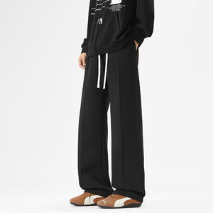 Haody 2026 Fashion Men's Heavyweight Worsted Fleece Drawstring Pleated Sweatpants Eco-Friendly Waterproof Breathable - Product Image 3