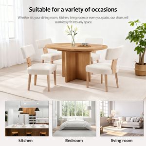 Set di 2 Sedie da Pranzo Moderne in Legno Rivestite in Tessuto, Seduta Confortevole per Sala da Pranzo, Soggiorno e Cucina - Product Image 3