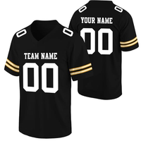 Maillot de football américain unisexe personnalisé pour homme, col en V, manches courtes, imprimé par sublimation, nom et numéro de l'équipe, respirant, coupe classique