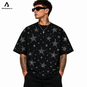 Camiseta Personalizada con Pedrería Completa |   Fabricante Mayorista de Camisetas Gráficas de Moda Urbana Hip Hop de Primera Calidad - Product Image 1