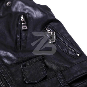Gilet en cuir PU sans manches pour garçons, veste d'extérieur pour enfants, gilet d'automne uni et tendance pour enfants - Product Image 6
