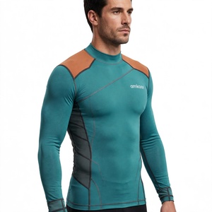 Men's Custom Color Short Sleeve Spandex Compression <b>Shirt</b> <b>Mandarin</b> Quick Dry Eco-Friendly Summer Solid Sporty Athletic Wear - Product Image 3