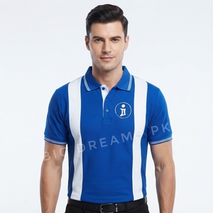 Chemise de golf formelle pour homme à manches courtes, avec logo personnalisé, blocs de couleur et rayures, tricotée et respirante, vente en gros - Product Image 4