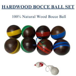 ชุดบอล bocce ไม้เนื้อแข็ง unisex สำหรับเกมกลางแจ้งที่สมบูรณ์แบบสำหรับพกพาและตลก - Product Image 5