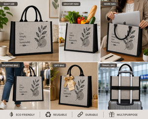 AMANI <b>Medium</b> <b>Size</b> Jute Tote <b>Bag</b> with Hand Length Handle Eco-Friendly Burlap Grocery Shopping <b>Bag</b> - Product Image 4