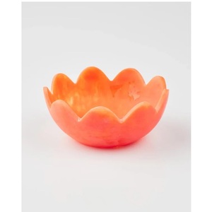 Carved Flower Design Polished Resin Salad <b>Bowl</b> <b>Blue</b> Colors Petal Edge Decorative Home Kitchenware Dishwasher Safe - Product Image 5