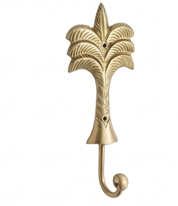 Fine Quality Gold Palm Tree Metal Wall <b>Hooks</b> Stylish Towel <b>Clips</b> Perfect For Bathroom Kitchen And Elegant Home Organization - Product Image 1