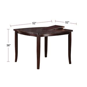 Table de salle à manger à hauteur de comptoir avec plateau extensible papillon, 1 pièce, en placage de bouleau, MDF et bois d'hévéa, pour mobilier de salle à manger - Product Image 4