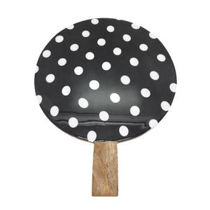 Tabla de Cortar Redonda de Madera Hecha a Mano con Diseño de Mandala Negro en el Mango, Utensilios de Cocina, Tabla de Cortar Queso de Madera - Product Image 6