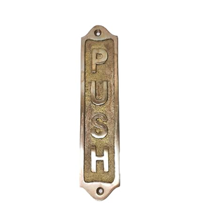 Placa de Señalización de Puerta de Latón Antiguo, Placa de Puerta de Empujar y Tirar Montada en la Pared, Letrero Grabado para Puerta de Entrada para Hogar, Oficina, Hotel - Product Image 2