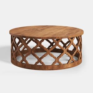 โต๊ะกาแฟเอเลียน ทำจากไม้สักแท้คุณภาพสูง สีน้ำตาล สำหรับใช้ภายในหรือภายนอกอาคาร - Product Image 1