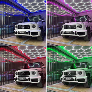 Indoor Garage <b>Light</b> for Auto Detailing Honeycomb Design LED Interlocking Installation for Car Wash Beauty Shop <b>Workshops</b> - Product Image 5