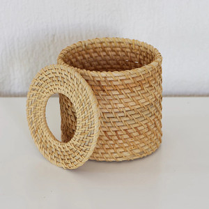 Bathroom Decoration <b>Kitchen</b> Accessories Tissue Box Holder Round <b>Paper</b> Roll Cover Boxes Customized logo Accept - Product Image 2