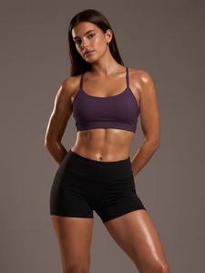 Soutien-gorge rembourré non amovible à coupe basse, vêtement de sport sculptant, respirant, compressif, extensible, sous-vêtement athleisure, vente en gros - Product Image 6