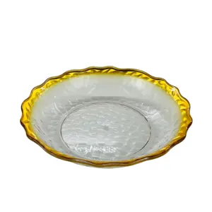 Gold acrylic round serving tray