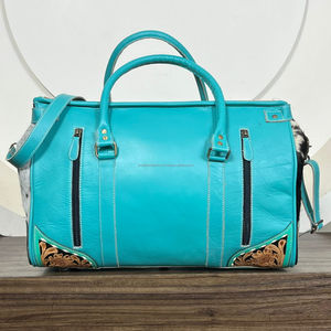 กระเป๋าทรงดัฟเฟิลกระเป๋าเดินทางหนังวัวแท้สำหรับผู้หญิงกระเป๋าหนังเครื่องมือสำหรับเดินทางข้ามคืนโลโก้แบบออกแบบได้ตามต้องการขนาดใหญ่ - Product Image 5