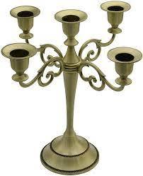 Ornate retro style five arm silver <b>candelabra</b> featuring smooth flared cups, available at wholesale prices. - Product Image 2