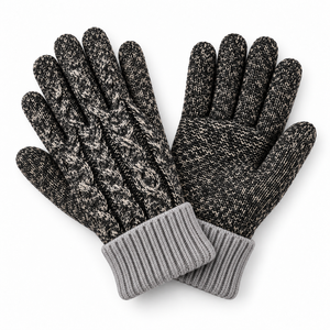 Guantes de punto de algodón con patrón texturizado y puño de punto para resistencia al frío y movimiento flexible - Product Image 6