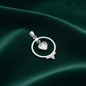 925 Sterling Silver Heart Round Shape Blank Bezel Pendant DIY Keepsake Memorial Jewelry Setting For Resin Ashes Hair Breastmilk - Product Image 3