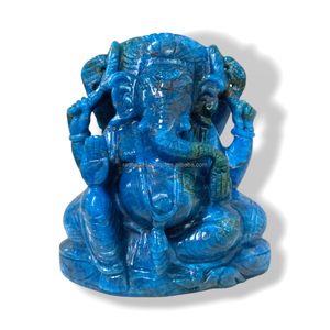 Estatua de Ganesha de Apatita Tallada a Mano, Estilo Art Deco, Escultura Espiritual de Piedra Preciosa Natural para Bodas y Diwali - Product Image 5