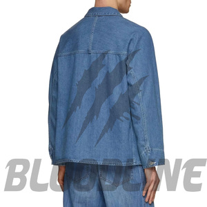 Chaqueta Vaquera BLOODLINE Tipo Blouson, Manga Larga, Cuello Camisero, Cierre de un Botón, Color Azul Lavado, Invierno, Algodón Ecológico - Product Image 4