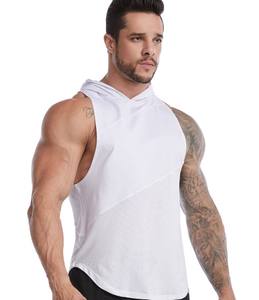 Débardeurs à capuche décontractés pour hommes, respirants, 100% coton, pour la musculation, la salle de sport, la musculation - Débardeurs à capuche sans manches - Product Image 4