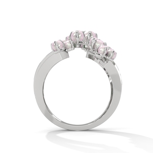 Pink Pearl Wrap <b>Ring</b> Clear Stone Fine Jewelry <b>Statement</b> Band for Women Party Gift - Product Image 3
