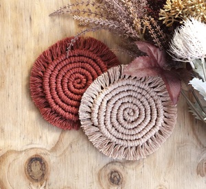 แผ่นรองขนม/แก้วกาแฟสไตล์โบฮีเมียน งานฝีมือประณีต ทำจากผ้าฝ้ายแท้ ขนาด/สีปรับแต่งได้ เป็นมิตรกับสิ่งแวดล้อม - Product Image 5