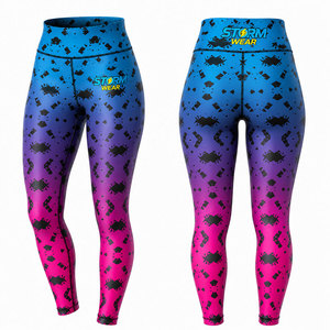 กางเกงออกกำลังกายพิมพ์ลายแบบซับลิเมชั่น ยี่ห้อ STORM WEAR กางเกงเลกกิ้งไร้ตะเข็บ กางเกงวิ่งรัดรูป แห้งเร็ว กางเกงโยคะ กางเกงเลกกิ้งกีฬา - Product Image 5