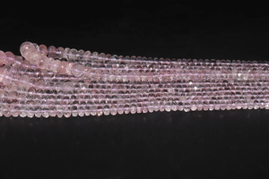 6 Brins Morganite facettes Rondelle Perles 4.5-9mm 20-22 pouces Morganite Perles Brin Pour La Fabrication De Bijoux - Product Image 3