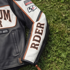 Blouson de moto en cuir véritable pour l'hiver, robuste, col montant, imperméable, veste de protection pour motard, unisexe - Product Image 6