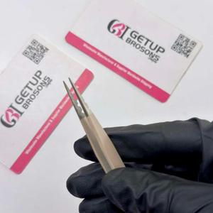 GETUP BROSONS IMPEX Pince à épiler pour cils en acier inoxydable antistatique de précision, nouveau style, pointe lisse 10 mm, logo personnalisé - Product Image 2