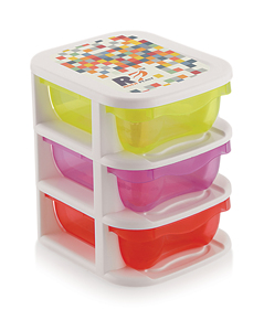 RIVER PLAST Stackable Plastic <b>Storage</b> <b>Drawers</b> Rectangle Three-Layer PP Material for Kitchen Neatening <b>Storage</b> - Product Image 3
