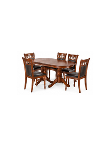 Traditional Oval Wooden <b>Dining</b> Table Set With <b>6</b> <b>Chairs</b> Extendable Design For Home <b>Dining</b> <b>Room</b> Furniture - Product Image 5