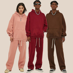 Unisex Streetwear Breathable Lightweight Winter <b>Hoodie</b> Set 100% Polyester Front Logo Print Full Length Regular Fit Tracksuit - Product Image 3