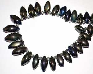 Cuentas sueltas de espinela negra natural en forma de arroz, lisas, para la fabricación de joyería, venta al por mayor. - Product Image 4