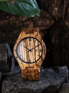 Reloj Clásico de Cuarzo con Correa de Madera, Caja de Acero Inoxidable, Resistente al Agua 10m, Estilo Vintage, Unisex, para Fiestas y Bodas - Product Image 6