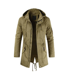 Custom <b>Men</b> Eco-Friendly Quilted Trench <b>Coat</b> Jackets Outerwear Casual Top <b>Coat</b> Polyester/Cotton Lightweight <b>Long</b> OEM Service - Product Image 1