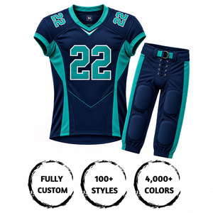 Conjunto de Uniforme de Fútbol Americano para Hombre, Sublimado, Cuello en V, Manga Corta, Poliéster Transpirable, Ajustado, para Todas las Temporadas - Product Image 3