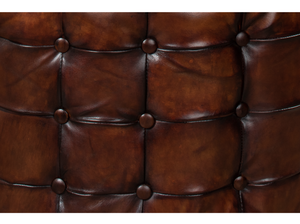 Puf Otomano de Cuero Premium con Cojín Tapizado Resistente, Estructura de Madera Sólida, Reposapiés de Lujo para Decoración de Sala de Estar - Product Image 5