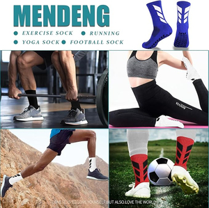 High Quality Hot Selling Men Crew Sports <b>Grip</b> Soft Anti-Slip Quick Dry Cotton Blend Custom Logo <b>Socks</b> for Football Soccer - Product Image 4