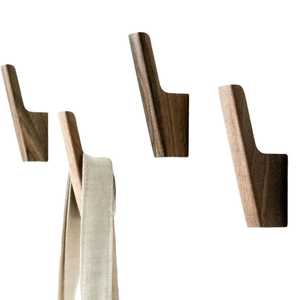 <b>Black</b> Walnut Beech Wood Coat Hat Rack Creative Wall Entryway <b>Hook</b> for Door Storage Handicrafts by Bamboo and Wood Crafts - Product Image 5