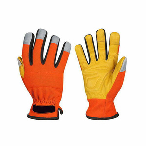 New Design Custom Logo Goat Grain Leather Mechanical Gloves Heavy Duty Heat Resistant Durable Outdoor Activities Work Gloves - Product Image 1
