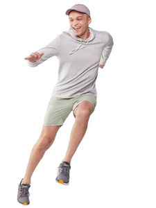Pantalones Cortos Bermuda de Punto para Hombre, Color Sólido, Cintura Media, Cordón Ajustable, Bolsillos, Secado Rápido, Estilo Casual, Gris - Product Image 5