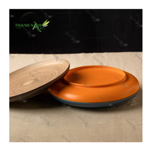 Assiette de service en bambou, ensemble de dîner, style classique, cadeau d'affaires, léger, réutilisable, écologique, imperméable, construction robuste - Product Image 1