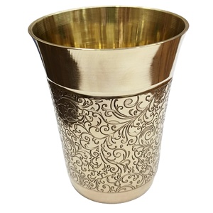 Antique Look Brass Drinking Glass Handcrafted Brass Water <b>Cup</b> by MHQ Traders PVT LTD - Product Image 1