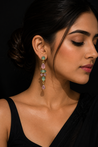 Prix de gros Boucles d'oreilles pendantes vintage en argent oxydé plaqué or 18 carats avec serti clos et zircon, unisexe, pour fêtes, fournisseur en gros - Product Image 2